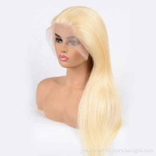 Blonde 613 Lace Front Human Hair Wigs  Straight Remy Brazilian Hair Wigs For Women
